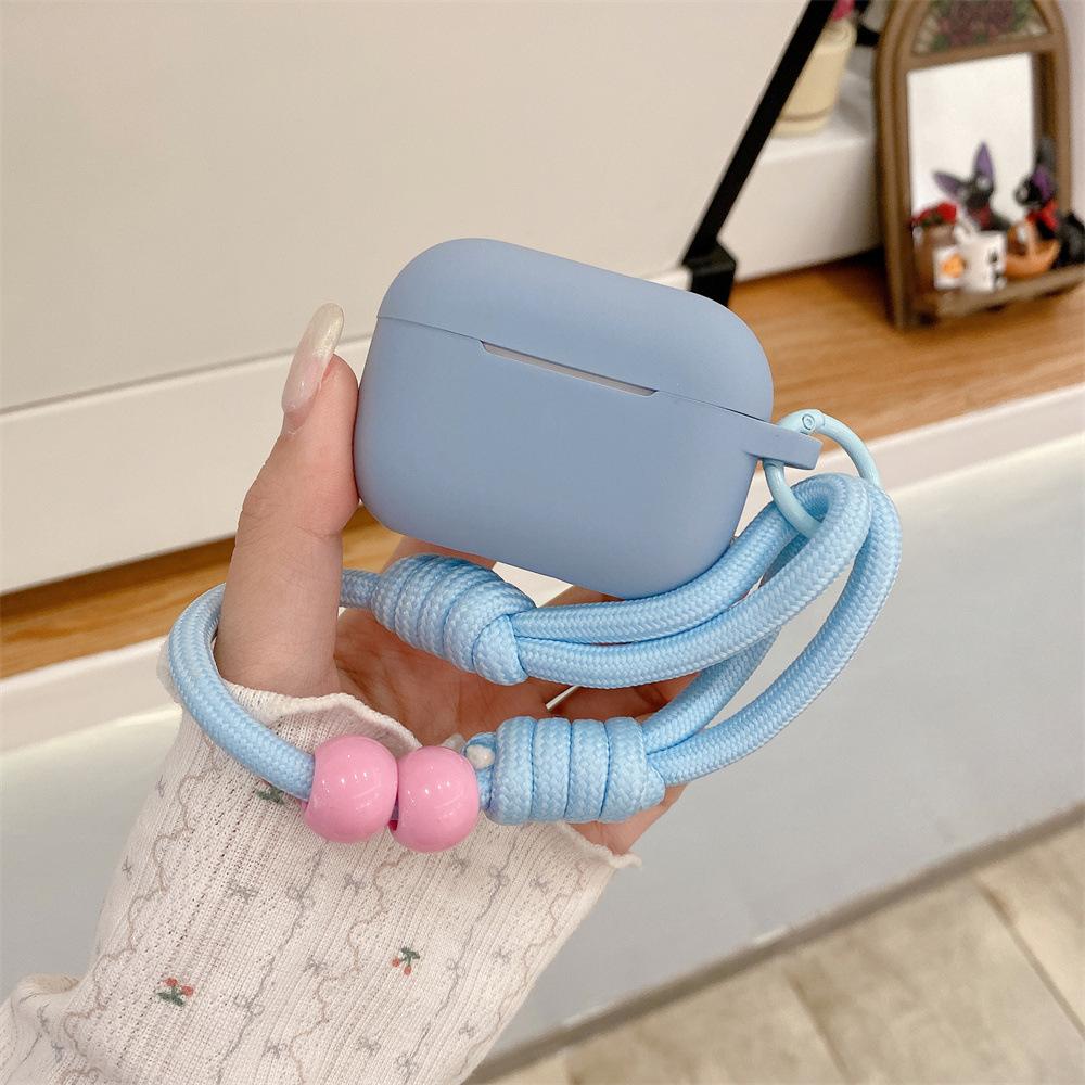 Candy color silicone earphone cover for Apple AirPods 1 /1 generation beaded hand rope case PRO1/PRO1 anti-drop