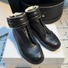 Scarpe Casual di Lusso da Uomo e Donna Rosso Nero Pelle Lucida Scarpe Alte alla Caviglia Punta Rotonda Suola Spessa Alta Qualità Scarpe da Coppia