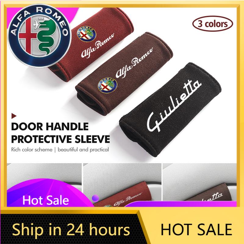 Car Stickers For Alfa Romeo Soft Suede Car Door Handle Cover Roof Armrest Glove Protection Accessories For Alfa Romeo 159 Giulie