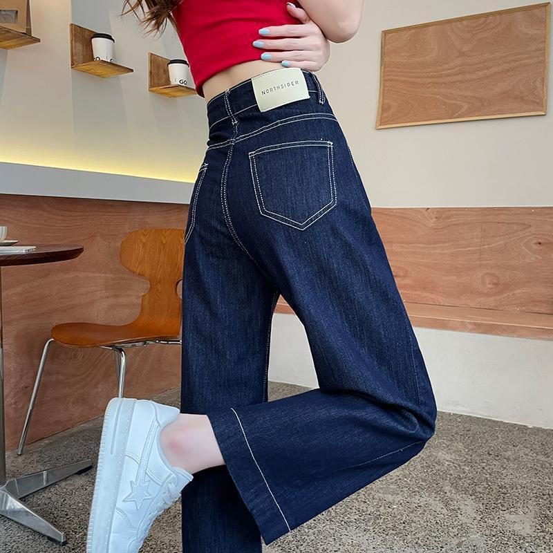 Women s Petite Blue Wide-Leg Cropped Jeans - Summer 2026 Style XS