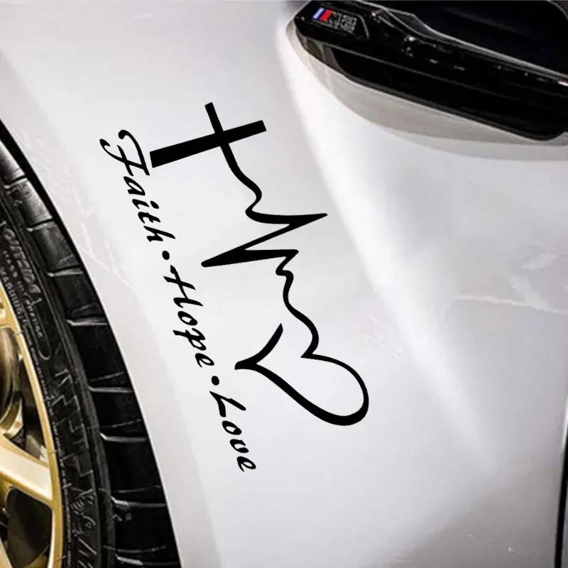 FAITH HOPE LOV E Stickers Personalized Creative Car Stickers Cars Glass Self-Adhesive Decals Auto Decoration Accessories