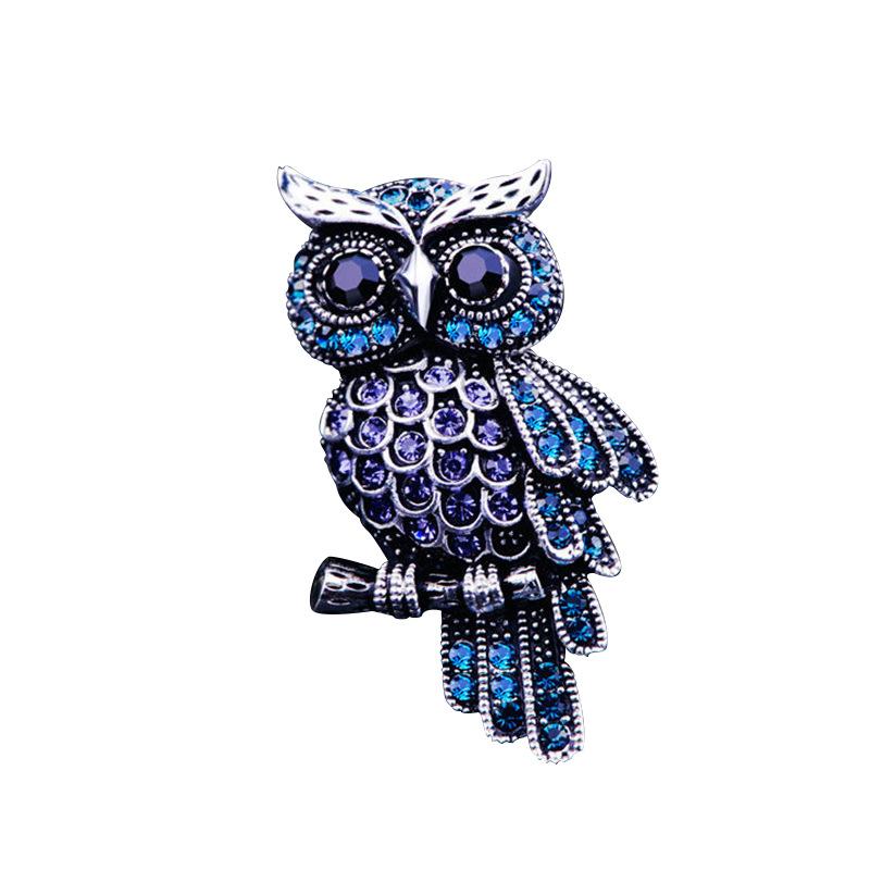 Unique and Exquisite Owl Full Diamond Brooch, Corsage Suit Clothing Pin, Hot-selling Jewelry