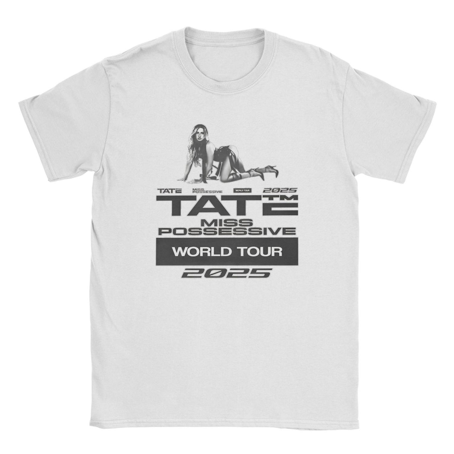 

Смешная футболка Tate McRae Miss Possessive Tour 2025 для мужчин, с круглым вырезом, 100% хлопок, футболка с коротким рукавом, одежда 6XL S