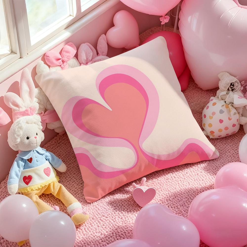 heart shape Cushion Cover Pattern Printed Pillowcase for Living Room Sofa Cushion Cover & Bedroom Decor 12x12Inch