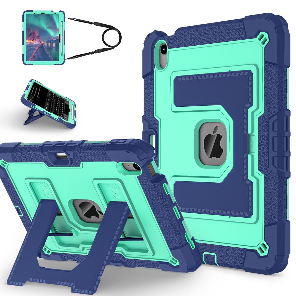 Larger Stand Case Universal for IPad Air 11 2025 M3 2024 M2 Air 4 5 10.9" 3-Layers Protection Hybrid Cover with Shoulder Strap
