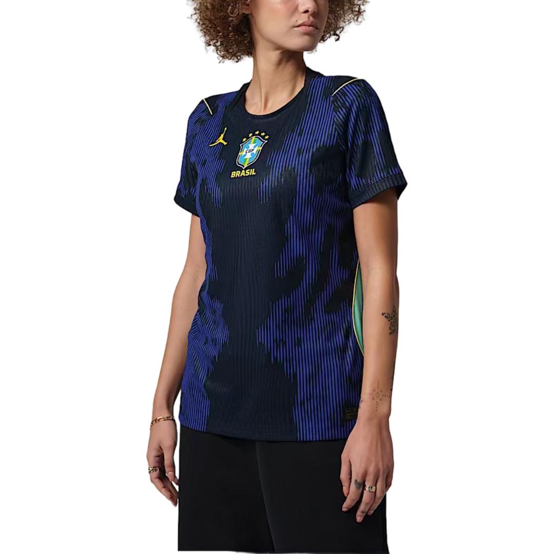 Jordan Aero-Fit 2026 Season Brazil Away Player Edition Lightweight Breathable Crew Neck Short Sleeve Football Shirt Women tops IU1078-417 M