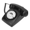 Retro Corded Telephone Rotating Dialing Support Redial Mechanical Ringtone Vintage Desktop Phone with Speaker Black