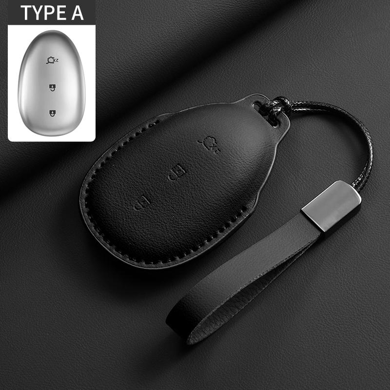 Car Key Case Cover For Changan Qiyuan A07 Q07 Original Cars Color Leather Key Case Cover Protector Shell Decoratives Accessories