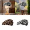 Popular Plush Leopard Beret Hat for Adult Painter Hat Spring Dome Hat Girl Photoshoots Hat Thick Warm Caps for Winter