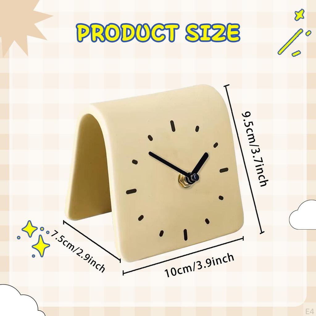 Desk Clock Desktop Ornament Table Decorative Simple Silent Modern Art for Shelf Bedside