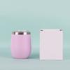 50pcs Custom 12oz double wall stainless steel wine tumbler insulated vacuum egg shape wine tumbler with sliding lids