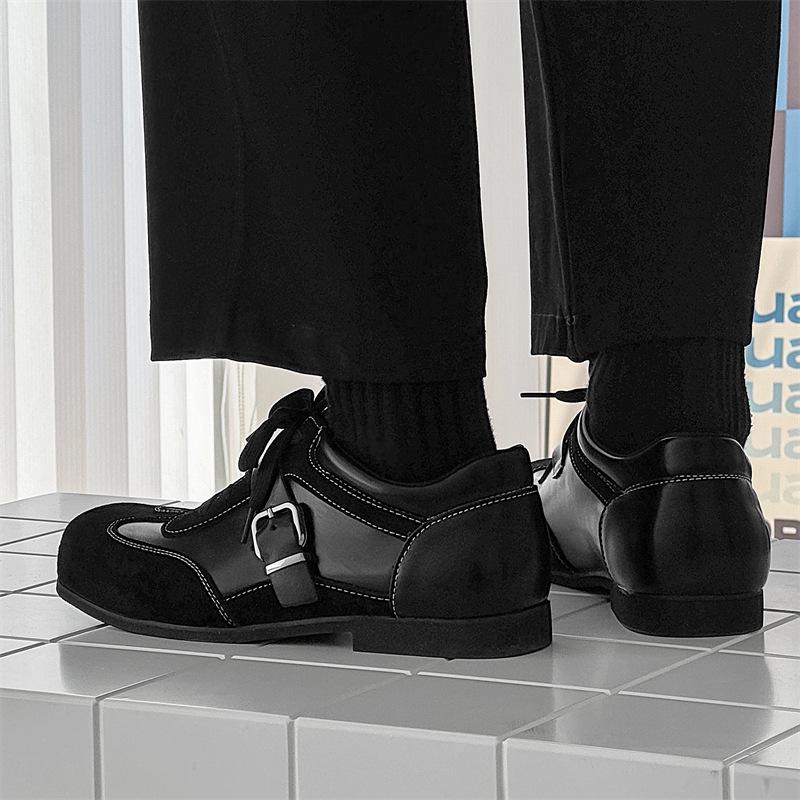 

Square Toe Leather Shoes - Unisex British Style Casual Flats (14707-J) 40