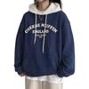 SeiunAn Long Pullover English Loose Plus Sizes Korean Fall Outfit Women's Hoodie, Sweatshirt, Sleeve, Lightweight, Top, Fall/Winter/Spring, Print,