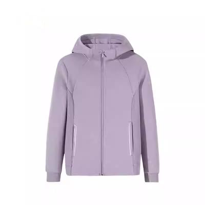 Training Series Zipper Solid Color Comfortable Breathable Versatile Jacket Women Jackets Purple-Smoke 162517707S-5