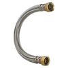 Braided Stainless Steel Water Heater Connector 24in Durable 3/4 FIP Ends with Washers Flexible Hose Home Installation