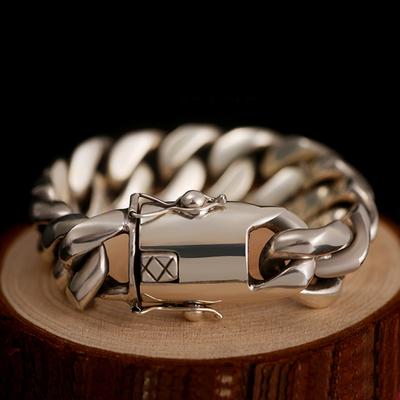 Thick Cuban Bracelet Men's Trendy Punk Personality European and American Hip Hop Wide Version Viking Bracelet Man