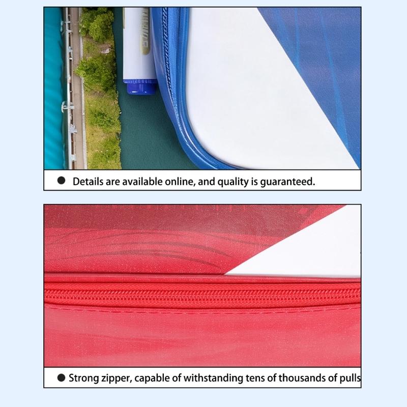 Waterproof PU Leather Pencil Case High Capacity Pencil Pouches Multi Compartment Zippered Pen Bag For Student Adult Kid