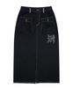 Lunakihu Wxsk008 Tsuru Cotton Long Skirt (Black)