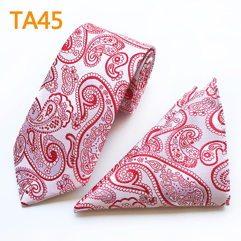 Polyester Large Waist Men'S Tie Men'S Pocket Towel Two-Piece Set