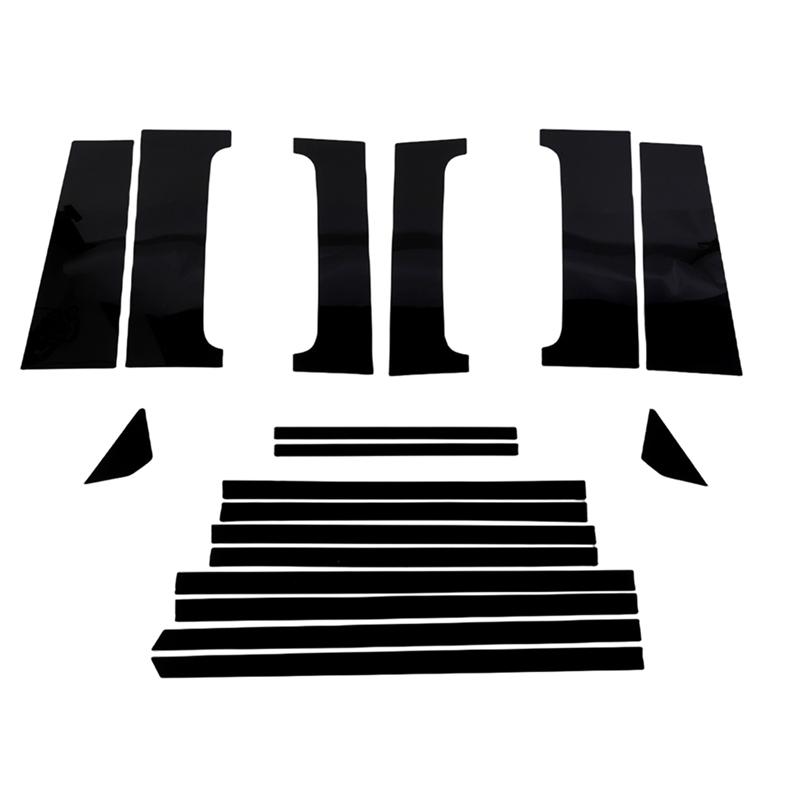 A03E-For Ford Bronco 4 Door - Car Pillar Posts Trim Kit Anti Scratch B Pillar Molding Cover Center Window Stickers