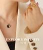 European-American Star Moon Pendant Necklace with Real Gold Electroplating – Simple Style Clavicle Chain Accessory