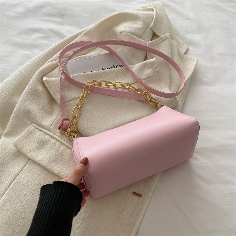 Stylish Retro Square Bag With Single Shoulder Strap For Women розовый