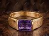 Natural Purple Amethyst Men's Ring,14k Gold 925 Sterling Silver Ring, Amethyst Gemstone Ring, Handmade Crave Ring, Signet Ring, Gift For Him