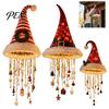 Christmas Hat Shaped Wall Decor Lighted Santa Hanging Chandelier, Warm LED String, Sequined Cone Pendant with Housewarming Gifts for Chime Star