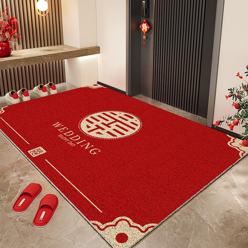 Festive Silk Loop Non-Slip Doormat: Dirt-Resistant, Easy-Clean, Cut-to-Fit Indoor Entryway Mat