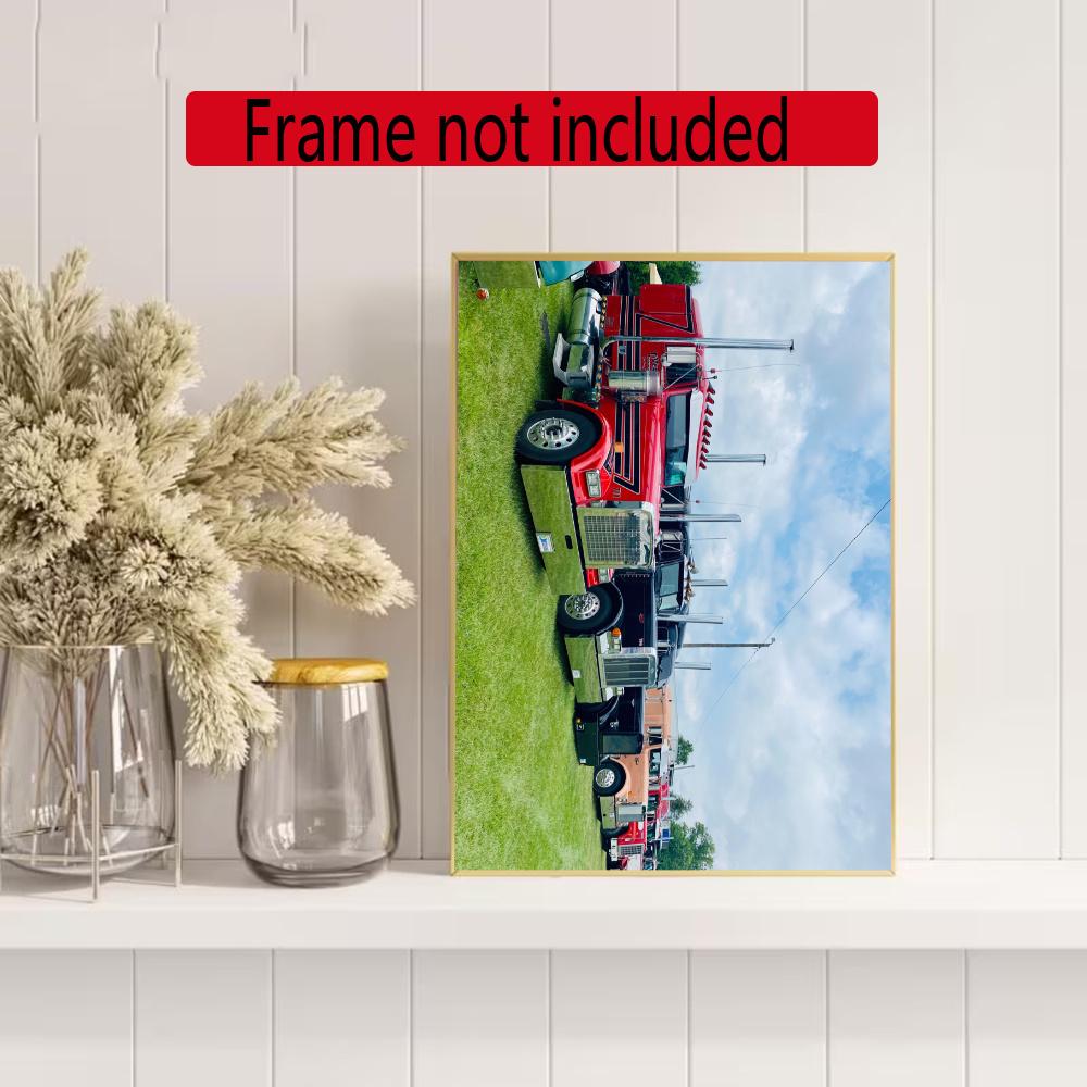 Kenworth 5D Diy Diamond Painting Round Diamond Diy Frameless Holiday Artwork Suitable For Home Office Wall Decoration