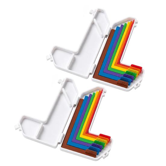 Paper Positioning Tool Crafting Alignment Guide with Case, Precision Layering & Matting Spacers for Card Spacing Making and Scrapbooking, Color-Coded 2pcs