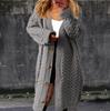 Damen Gestrickte Cardigan Mäntel Herbst Winter Lässig Locker Tasche Langarm Oberteile Pullover Jumper Damenmode