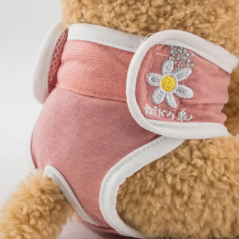 Pantaloni fiziologici lavabili pentru câini de sex masculin pentru prevenirea estrului Cureaua politicoasă pentru femeile câine Pantaloni de siguranță menstrual pentru animale de companie Lenjerie de corp Chiloți