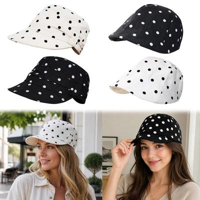 Wide Brim Sun Hat Adjustable Casual Hat Korean Style Polka Dot Baseball Cap  Summer Outing
