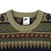 Nike Swoosh Fair Isle Life Loose Fit Crewneck Casual Sweater Men Sweater Olive FZ0126-276