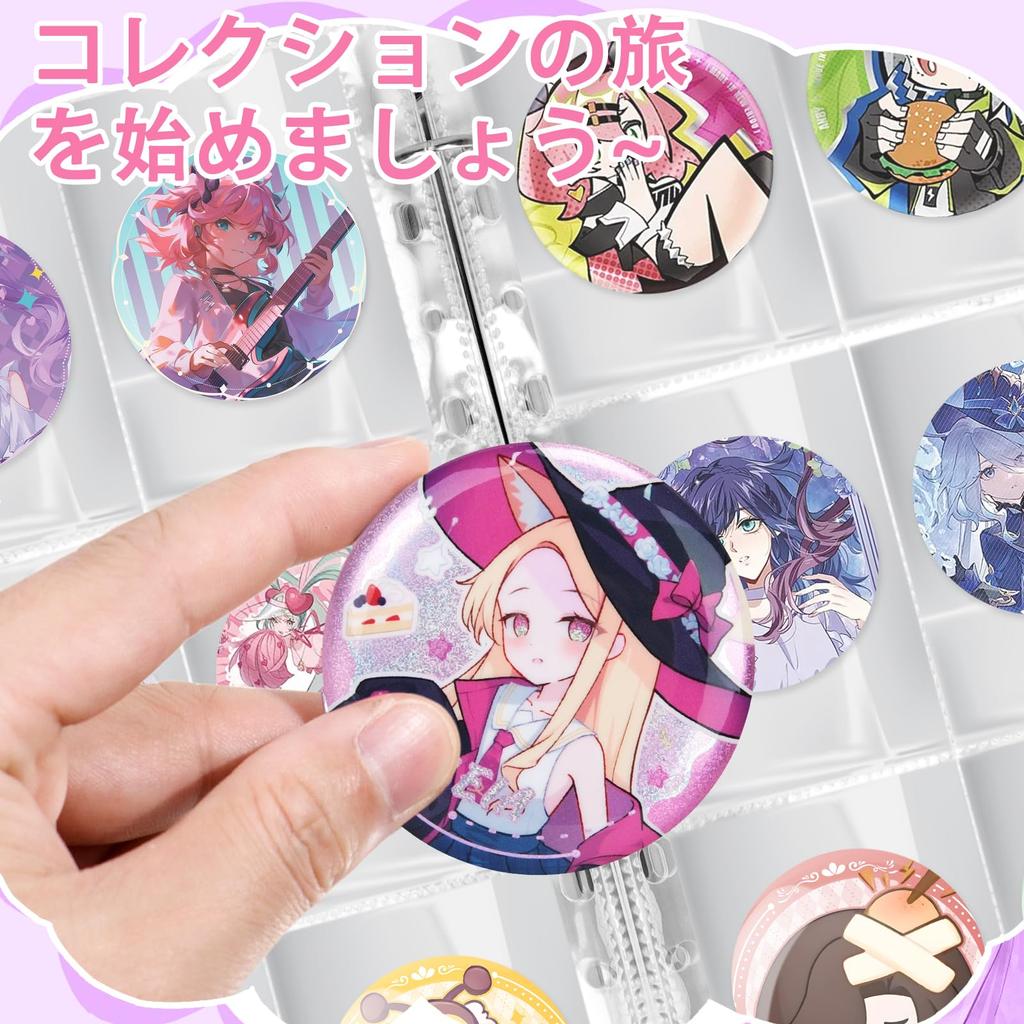 Homgaty Pin Badge Storage File 65mm Display Pin Badge Storage Case for Fandom Activities Holds up to 90 badges A4 size 90 pockets Large capacity