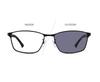 [Hackberry] Reading Glasses, Bifocal Sunglasses, Photochromic, Thin, Senior Glasses, UV Cut, Men's, Stylish, Square, Metal, Black, 2.0 Magnification,