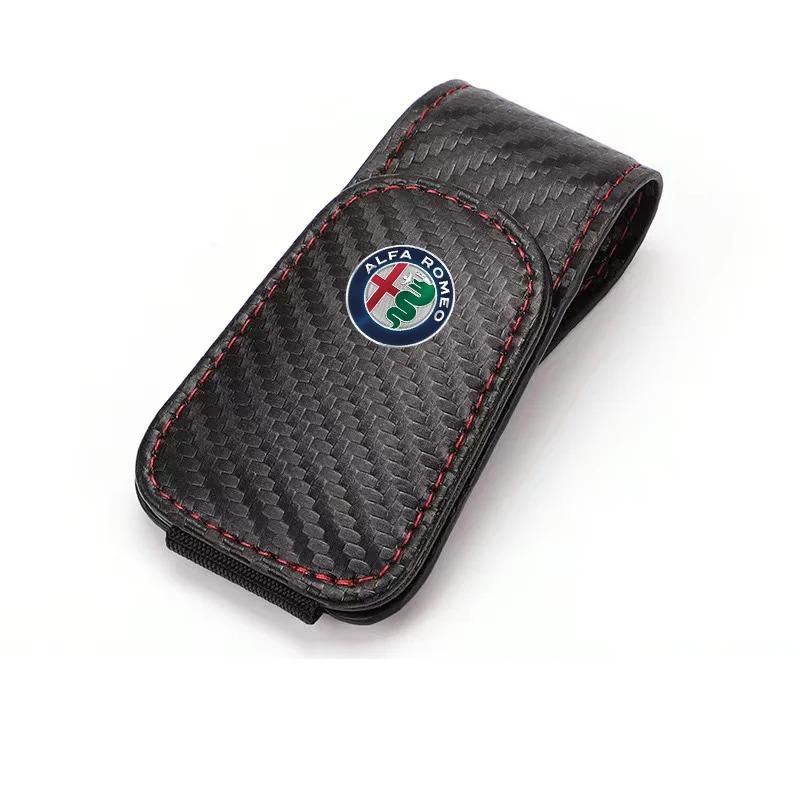 GPHX4 Car Interior Sun Visor Eyeglasses Holder Sunglasses Clip For Alfa Romeo Giulietta Mito Giulia Stelvio Brera 147 156 Accessories