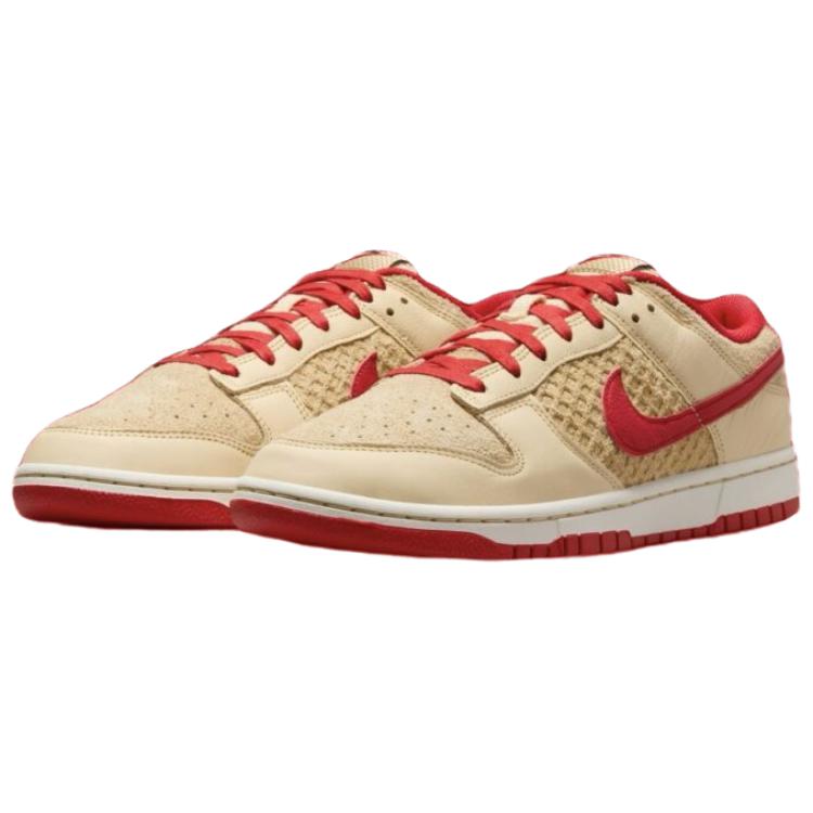Nike Dunk Low Waffle alla Fragola Scarpe da Ginnastica da Uomo Marrone Chiaro Vaniglia Pallido Rosso Università HJ9100-294