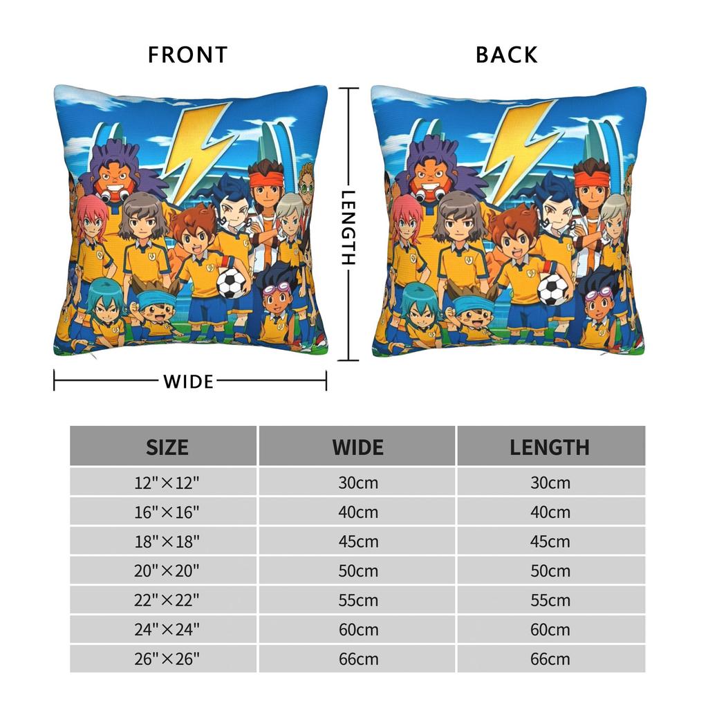 Printed Inazuma Eleven Anime Game Pillowcase Polyester Cushion Cover Decor RPG Cartoon Throw Pillow Case Cover Bedroom Zippered