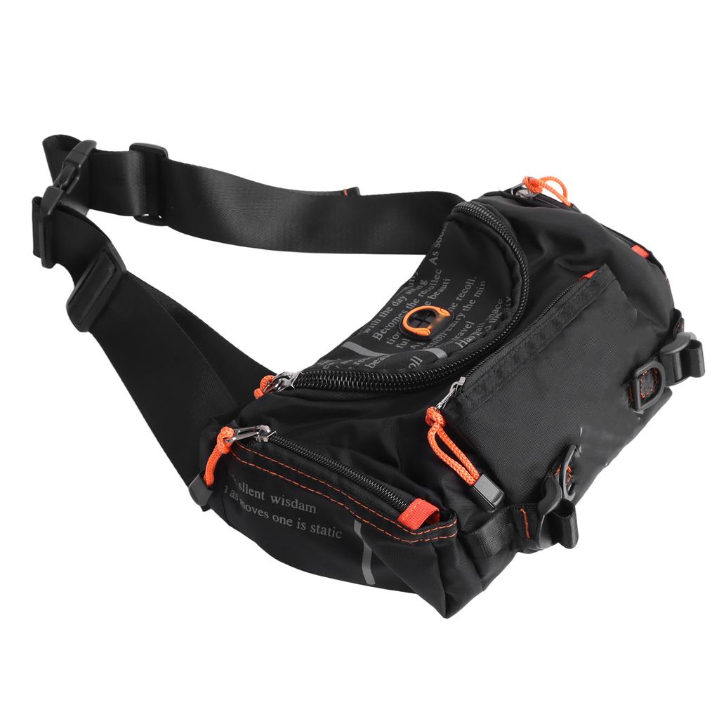 Men Fanny Pack Waterproof Bumbag Travel Outdoor Sports Cycling Climbing Multifunctional High Capacity Waist Bag Black S