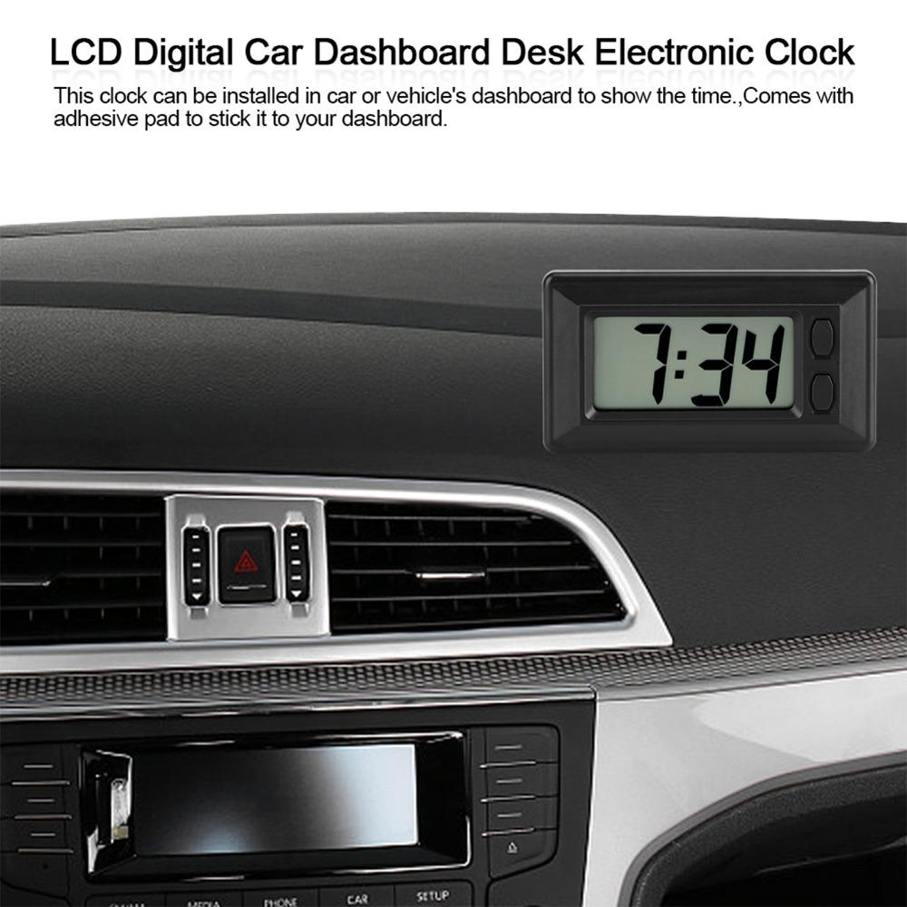 Self-Adhesive Car Electronic Clock Ultra-Thin Dashboard Clock Portable Mini Car Clock Desktop