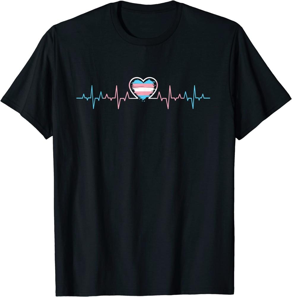 Transgender HeartbeatTransgender Gift Trans Pride Outfit T-Shirt Size S-5XL Unisex T-Shirt