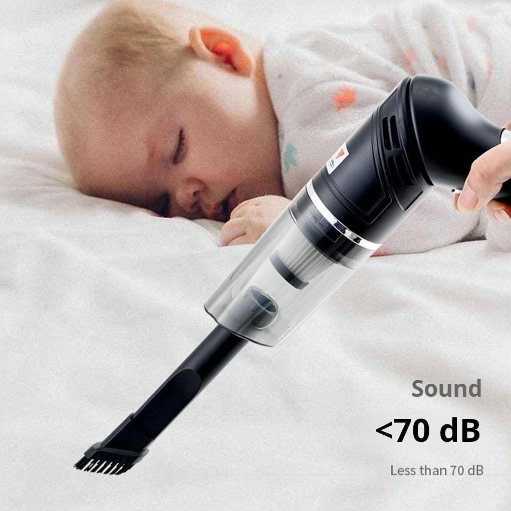 Black Portable Handheld Vacuum Cleaner With Rotatable For Car Cleaning With Strong Suction Power
