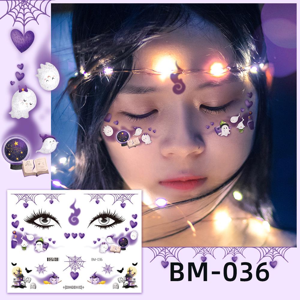 Waterproof Halloween Bat Face Stickers for Kids - Aesthetic Temporary Tattoos