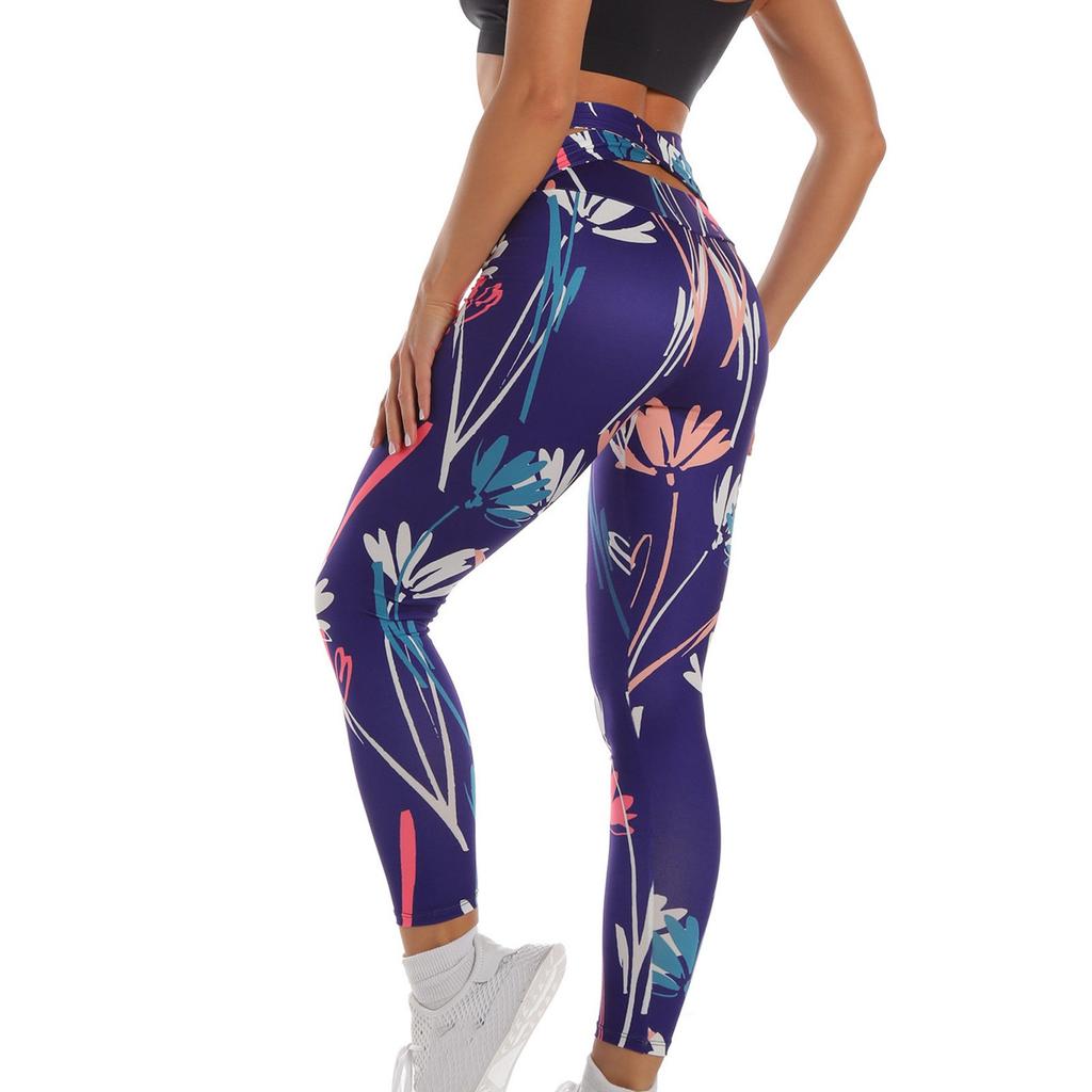 Fashion Women's Printing Breathable Hip Lifting Exercise Yoga Pants
