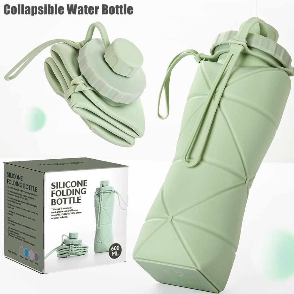 1 Stück Silikon Diamant Klappwasserbecher Sportwasserflasche Outdoor Reise Faltbare Tragbare Kompressions-Expansionsflaschen