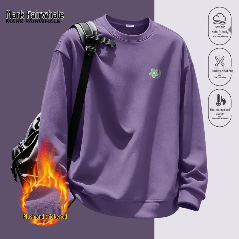 Mark Fairwhale Men's American Style Fleece-Lined Crewneck Sweatshirt