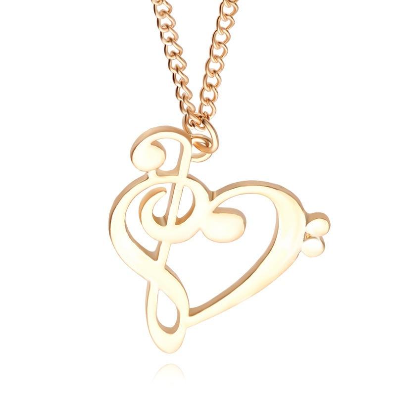 New Europe and America Jewelry Love Note Necklace Fashion Hollow Music Symbols Necklace