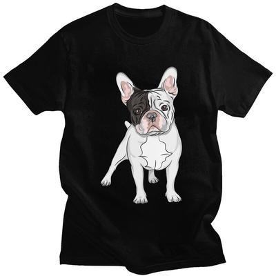 Custom Mens French Bulldog T Shirts Short Sleeve Cotton Tshirt Classic Tshirt Leisure Frenchie Dog Tees Loose Fit Clothes